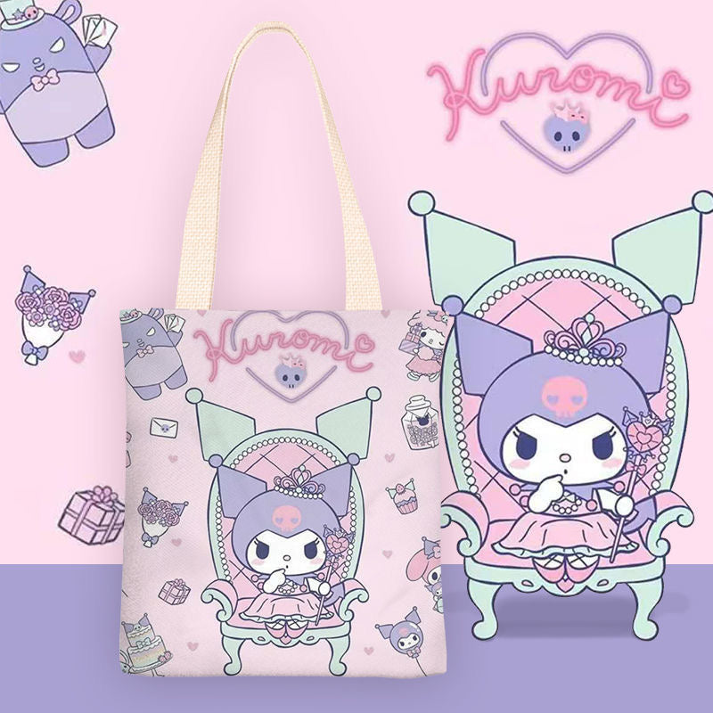 Sanrio Kuromi Canvas Tote Bag - TB0004 - CuteCraftsWorld