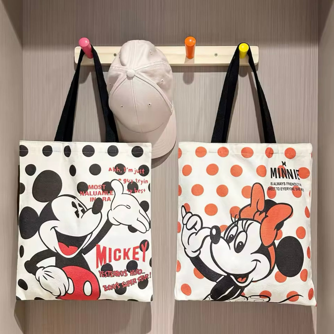 Mickey Mouse & Minnie Mouse Canvas Tote Bag - TB0010 - CuteCraftsWorld