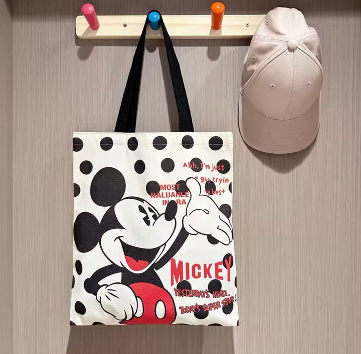 Mickey Mouse & Minnie Mouse Canvas Tote Bag - TB0010 - CuteCraftsWorld