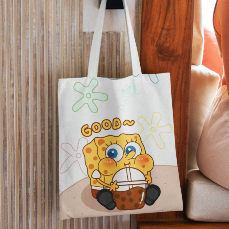 Spongebob Canvas Tote Bag - TB0015 - CuteCraftsWorld