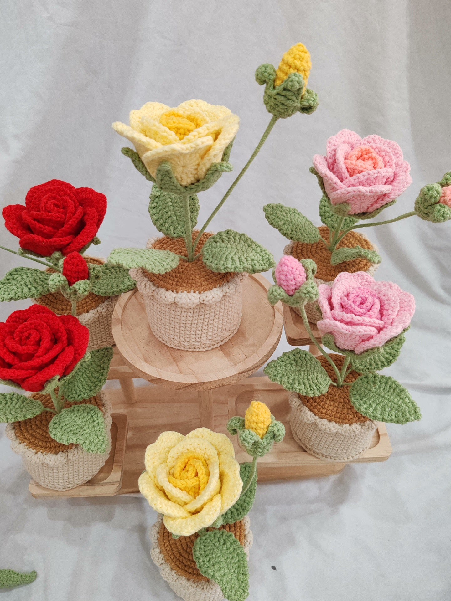 Rose Crochet Potted Flower - PP0001