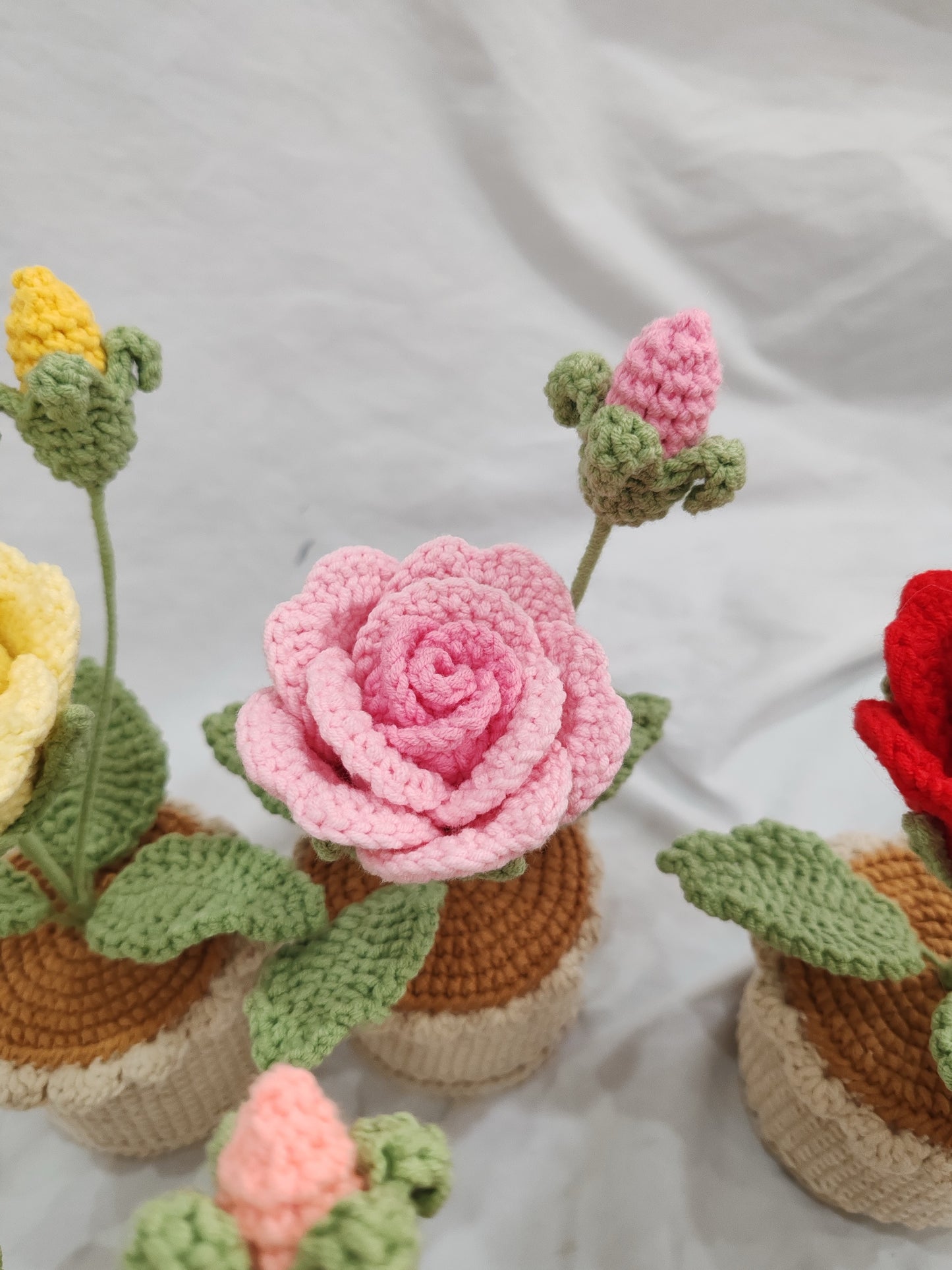 Rose Crochet Potted Flower - PP0001