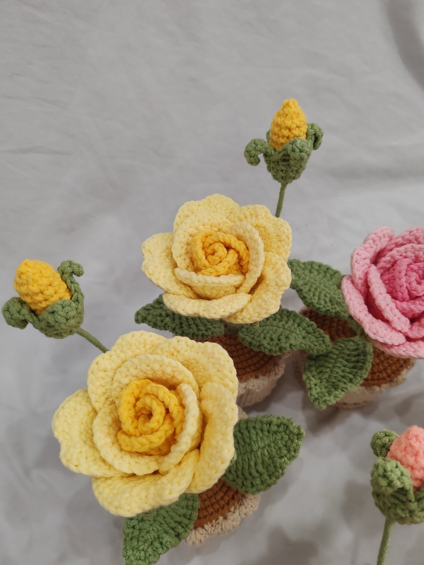 Rose Crochet Potted Flower - PP0001