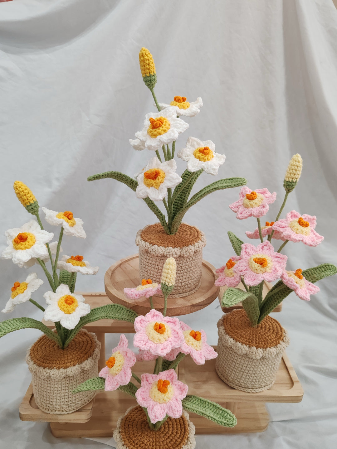 Narcissus Crochet Potted Flowers - PP0002 - CuteCraftsWorld