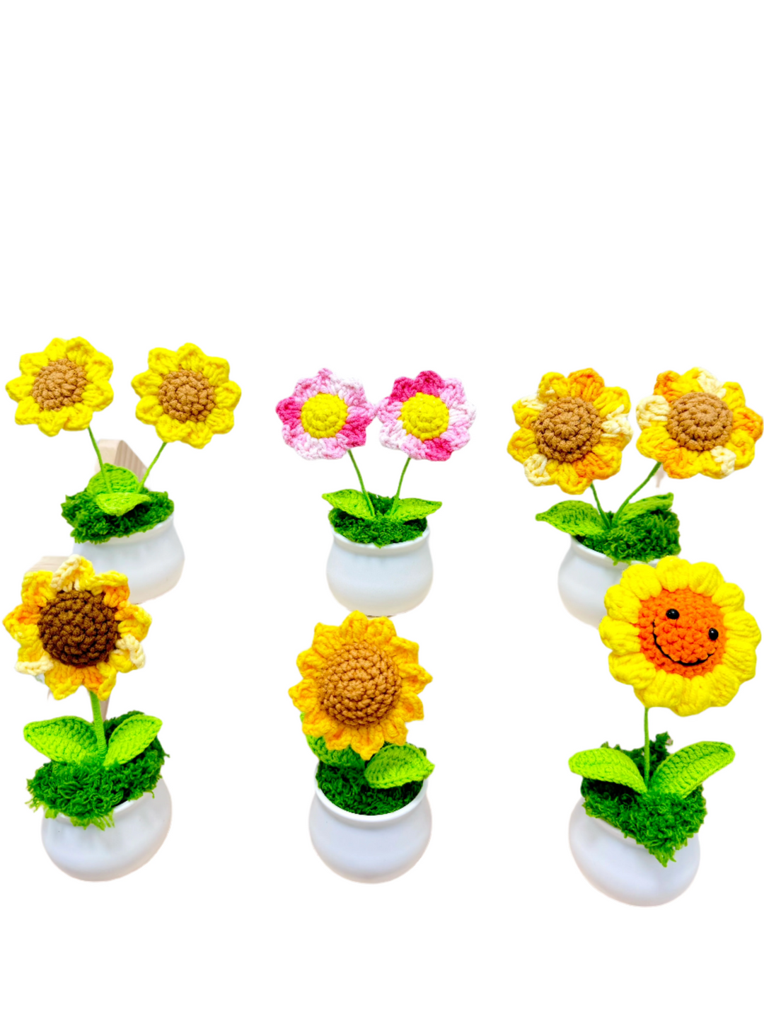 Crochet Sunflower Potted Flowers - PB0010 - CuteCraftsWorld