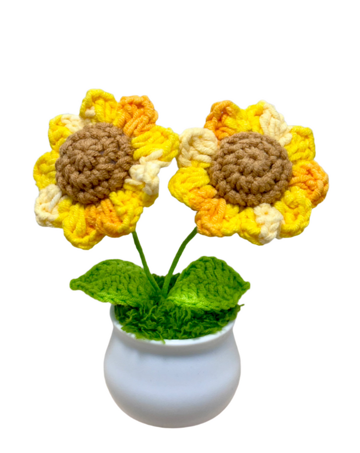 Crochet Sunflower Potted Flowers - PB0010 - CuteCraftsWorld