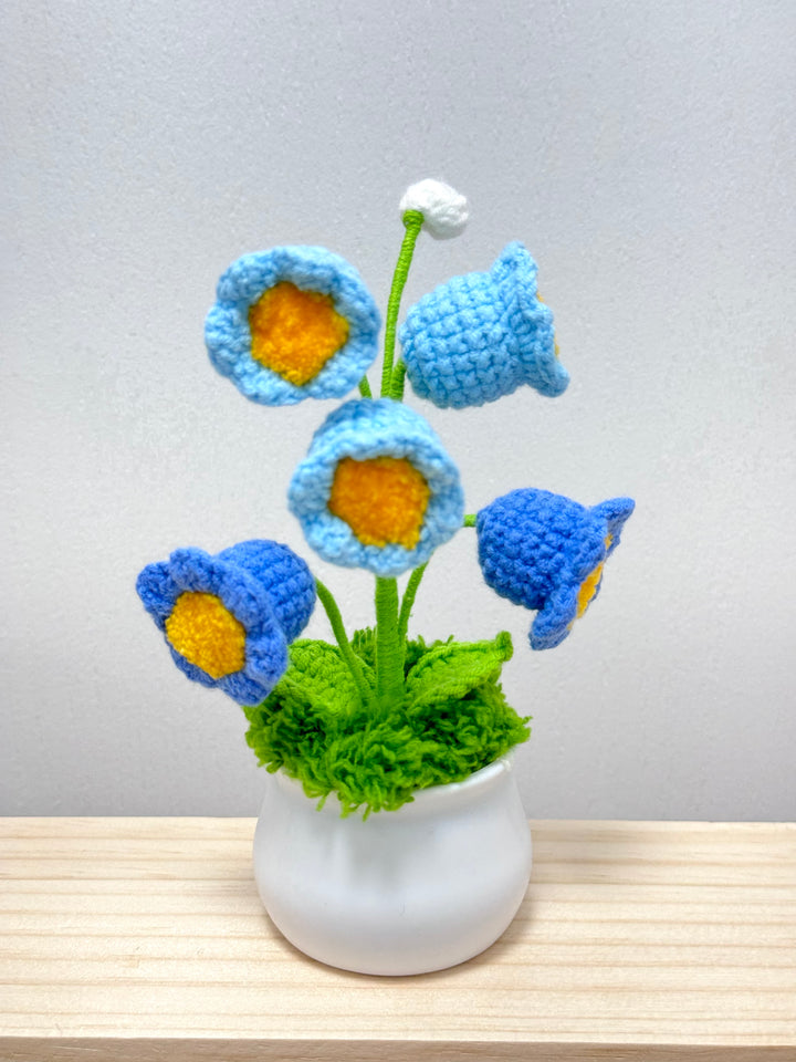 Handmade Lily Of The Valley Crochet Potted Flowers - PP0012 - CuteCraftsWorld