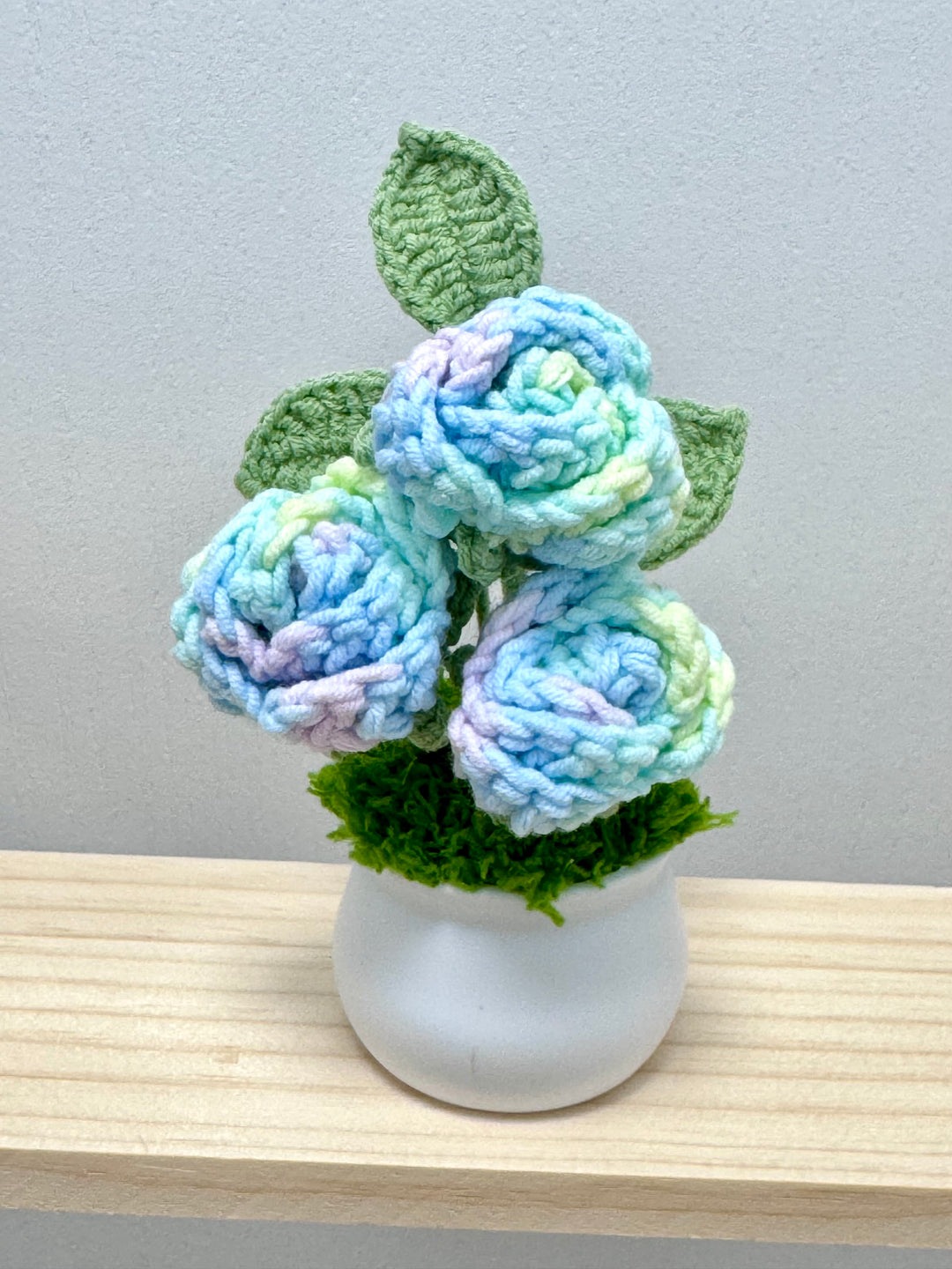 Handmade Crocheted Rose Potted Flowers - PPOO13 - CuteCraftsWorld