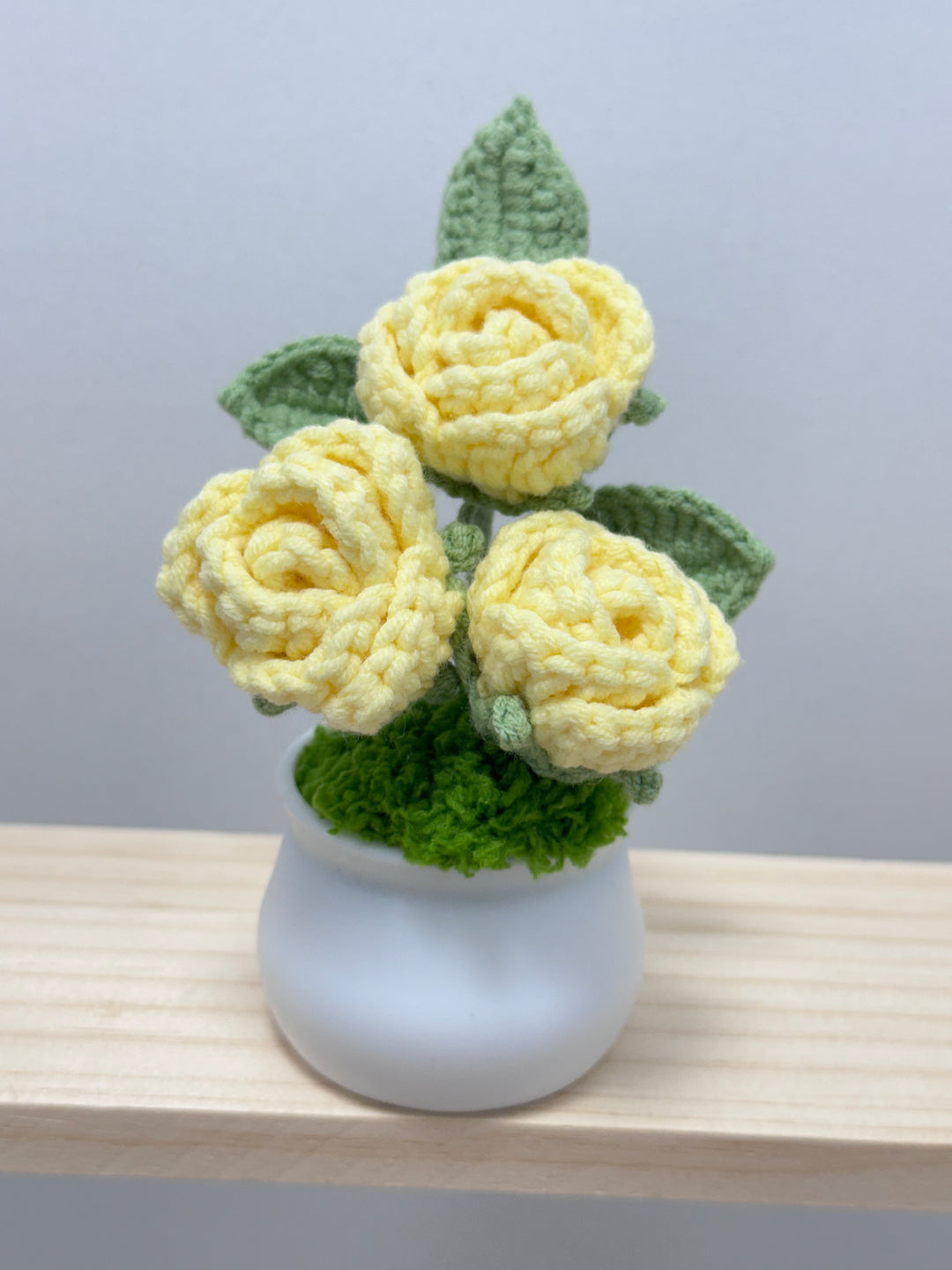 Handmade Crocheted Rose Potted Flowers - PPOO13 - CuteCraftsWorld