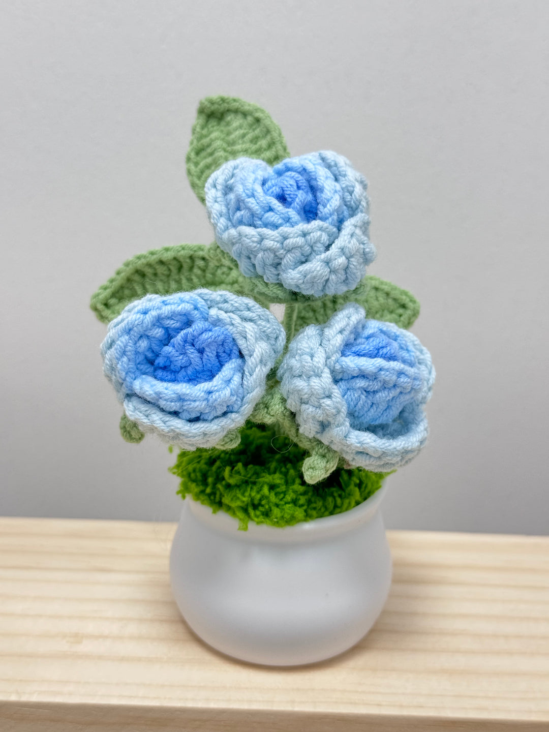 Handmade Crocheted Rose Potted Flowers - PPOO13 - CuteCraftsWorld