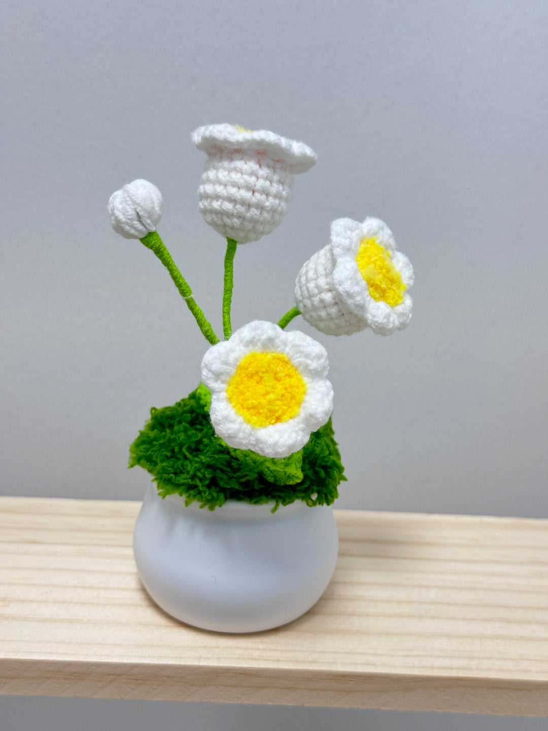 Crochet Lily Of The Valley Potted Flowers - PP0014 - CuteCraftsWorld