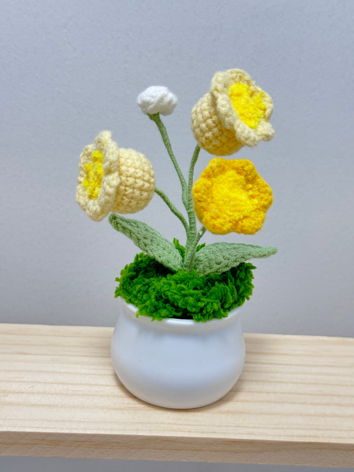 Crochet Lily Of The Valley Potted Flowers - PP0014 - CuteCraftsWorld