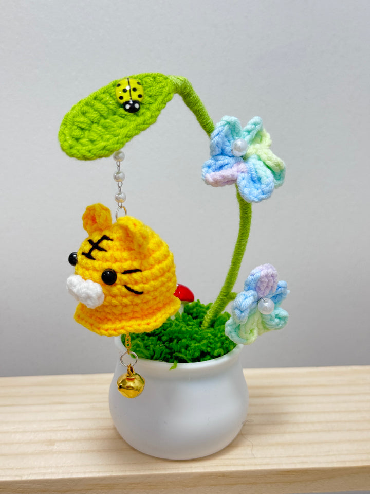 Handmade Animal Crochet Potted Flowers - PP0019 - CuteCraftsWorld